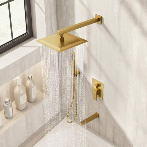Reviews for YAWWALK Dual Handle 3-Spray 10 in. Wall Mount Shower