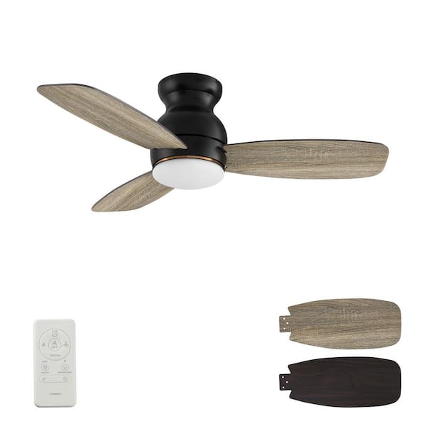 CARRO Trendsetter 44 in. Dimmable LED Indoor/Outdoor Black Smart Ceiling Fan with Light and Remote, Works w/Alexa/Google Home