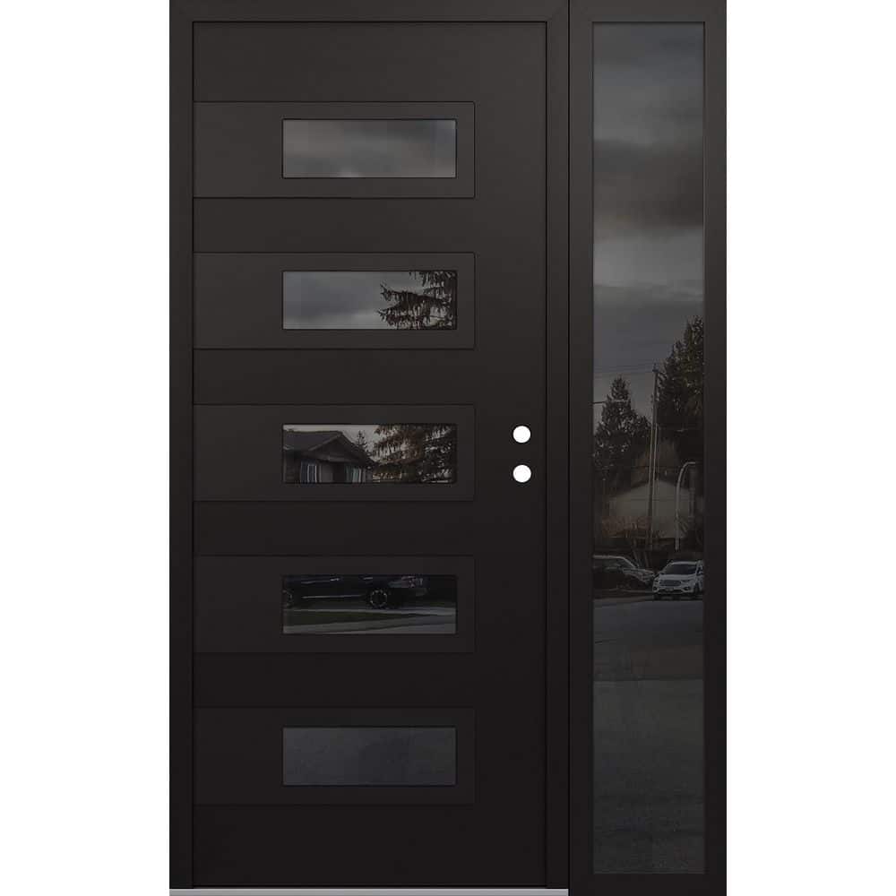 D3 50 in. x 80 in. Black P Left-Hand/Inswing Mirrored Glass Black/Black Sidelite Steel Prehung Front Door price history on PriceWatchPro