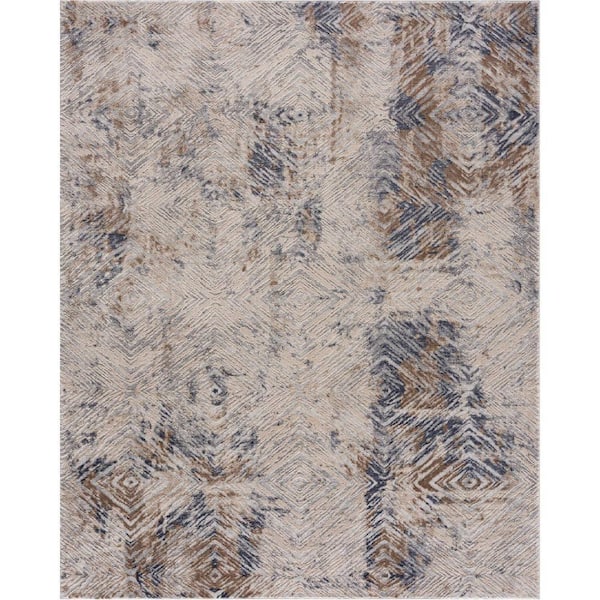 Vogue Beige (3 ft. x 5 ft.) - 2 ft. 8 in. x 4 ft. 8 in. Modern Abstract Area Rug Doormat Entrance Floor Mat