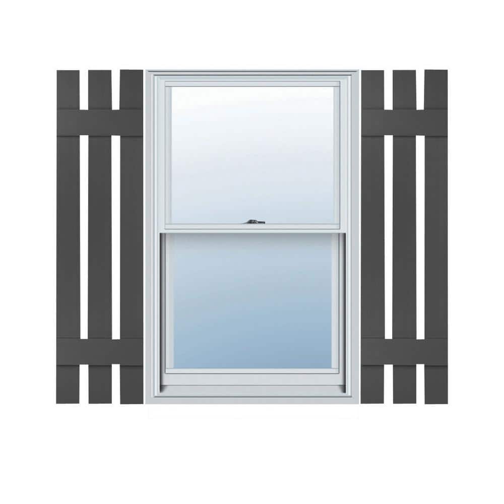 12 in. x 47 in. Lifetime Vinyl Standard Three Board Spaced Board and Batten Shutters Pair Tuxedo Grey price history on PriceWatchPro
