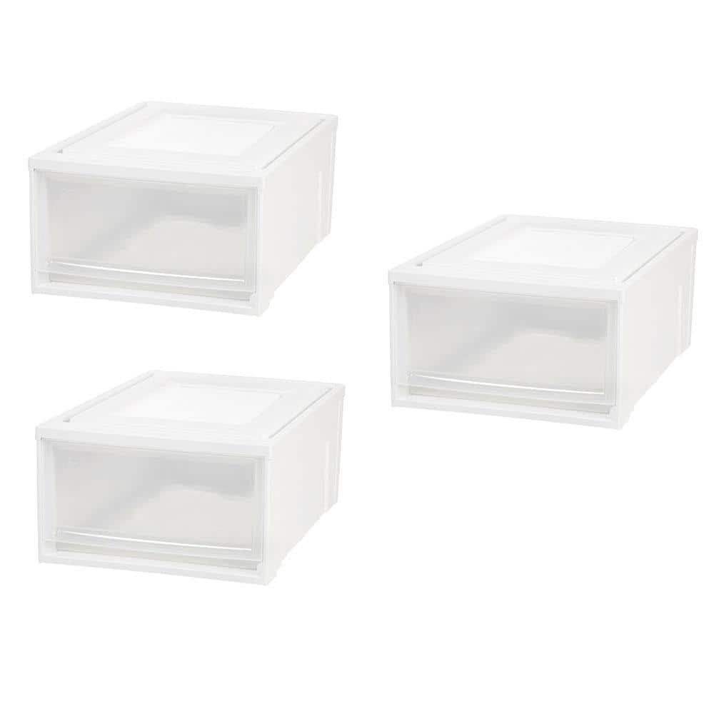 IRIS 15.75 in. x 9 in. White Medium Box Chest Drawer (3-Pack) 591073-3PK