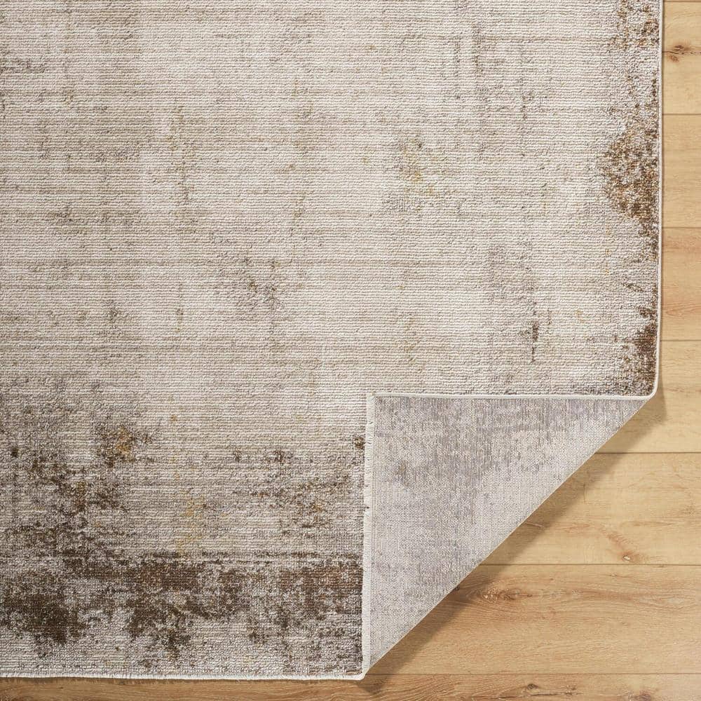 Myrtle Avenue Gray and Taupe Synthetic Area Rug, 5'3" x 7'7"