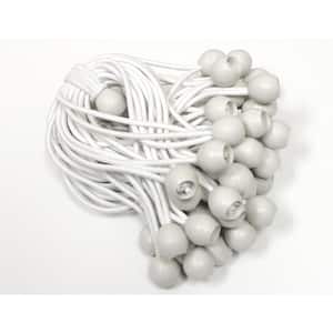 8 in. White Ball Bungee Strap (25-Pack)