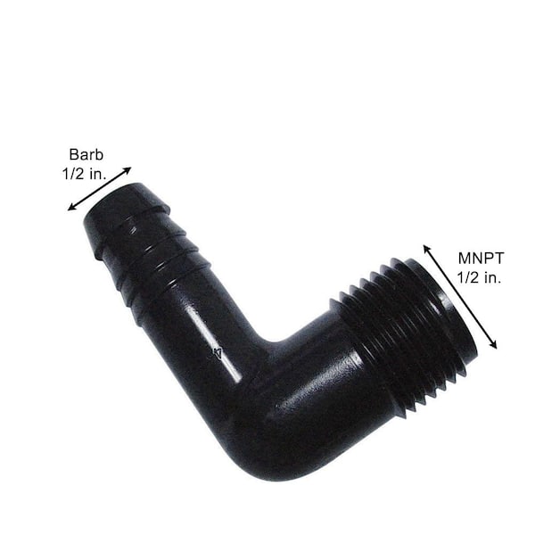 1/2 in. Barb x 1/2 in. Male Pipe Thread Elbows for Sprinkler Swing Pipe, 10-Pack (Not Compatible With Drip Tubing)