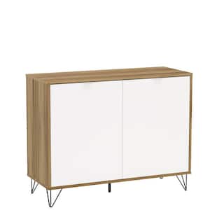 Brentwood Light Brown and White Compact Sideboard