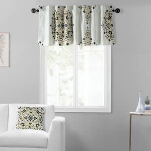Kerala Gold Printed Cotton Rod Pocket Window Valance - 50 in. W x 19 in. L (1 Panel)