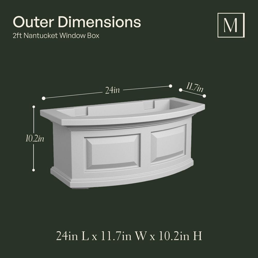 Black 24" Resin Window Box with Water Reservoir