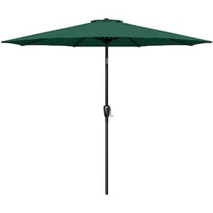 9 ft. Patio Outdoor Table Market Yard Umbrella with Push Button Tilt/Crank, 6-Sturdy Ribs in Green