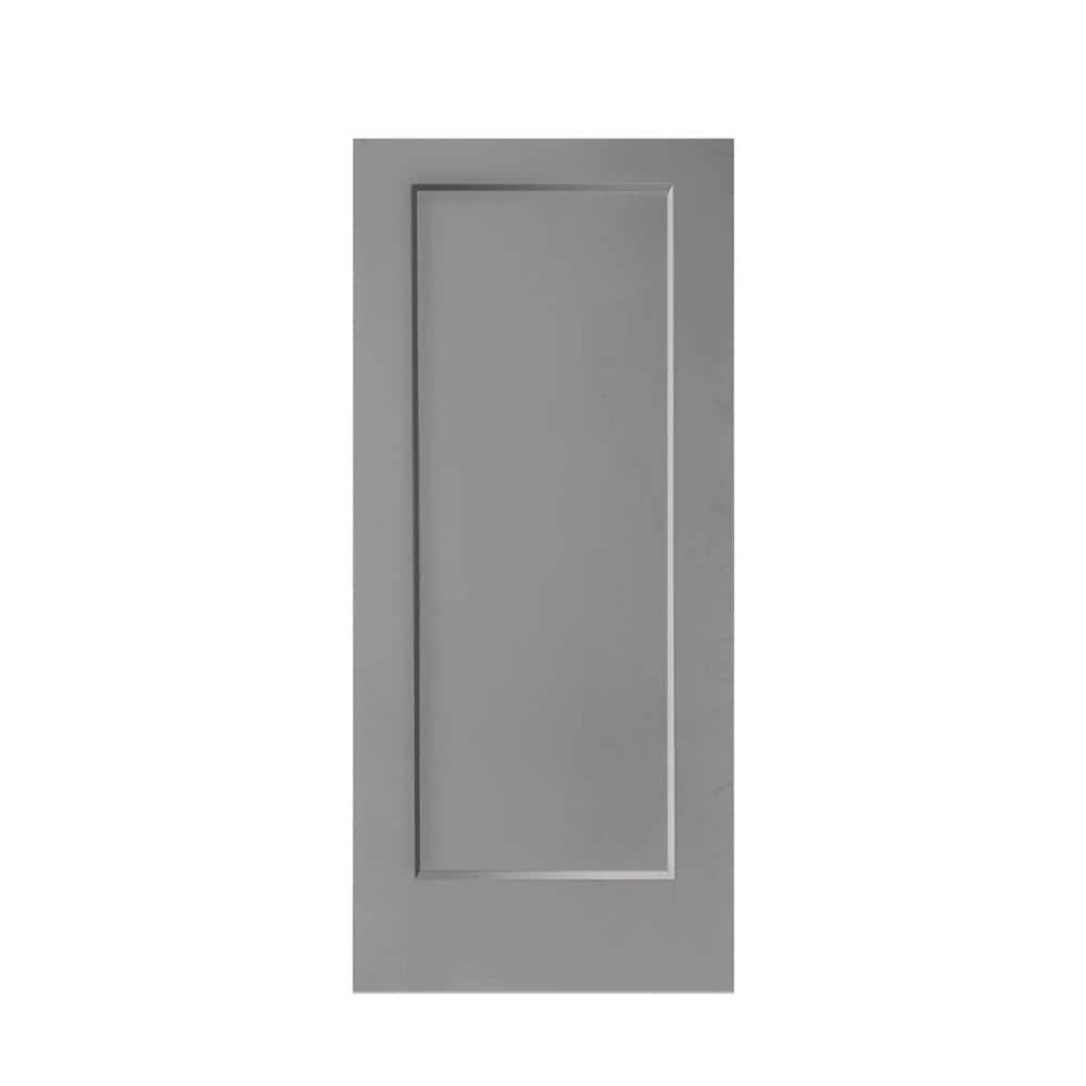 30 in. x 80 in. 1-Panel Hollow Core Light Gray Stained Composite MDF Interior Door Slab for Pocket Door price history on PriceWatchPro