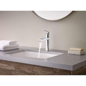 Genta Single Hole Single Handle Bathroom Faucet with 1-Piece Hand Towel Bar Bath Hardware Set in Chrome