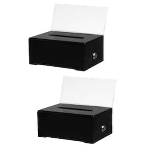 Acrylic Locking Suggestion Box, Black (2-Pack)