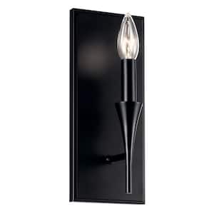 Alvaro 1-Light Black Modern Bathroom Indoor Wall Sconce Light