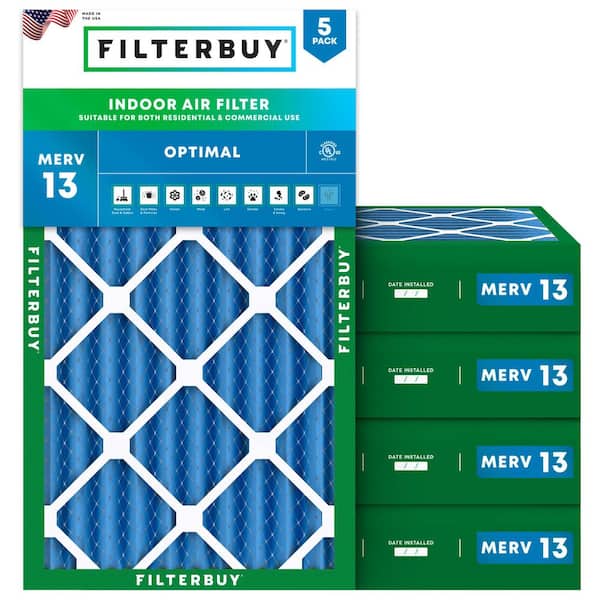 12 in. x 22 in. x 4 in. MERV 13 (FPR 10) Health Defense Pleated HVAC AC Furnace Air Filters Replacement (5-Pack)