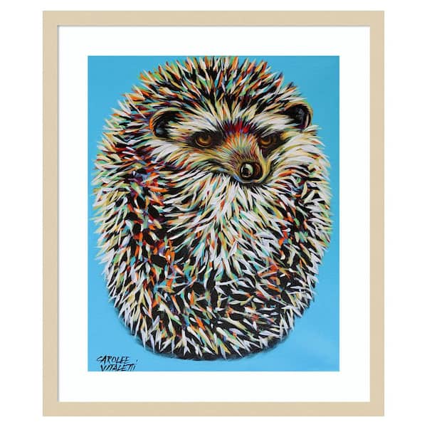 Amanti Art Blue Hedgehog by Carolee Vitaletti 1 Piece Framed Giclee Abstract Art Print 25 in. x 21 in.