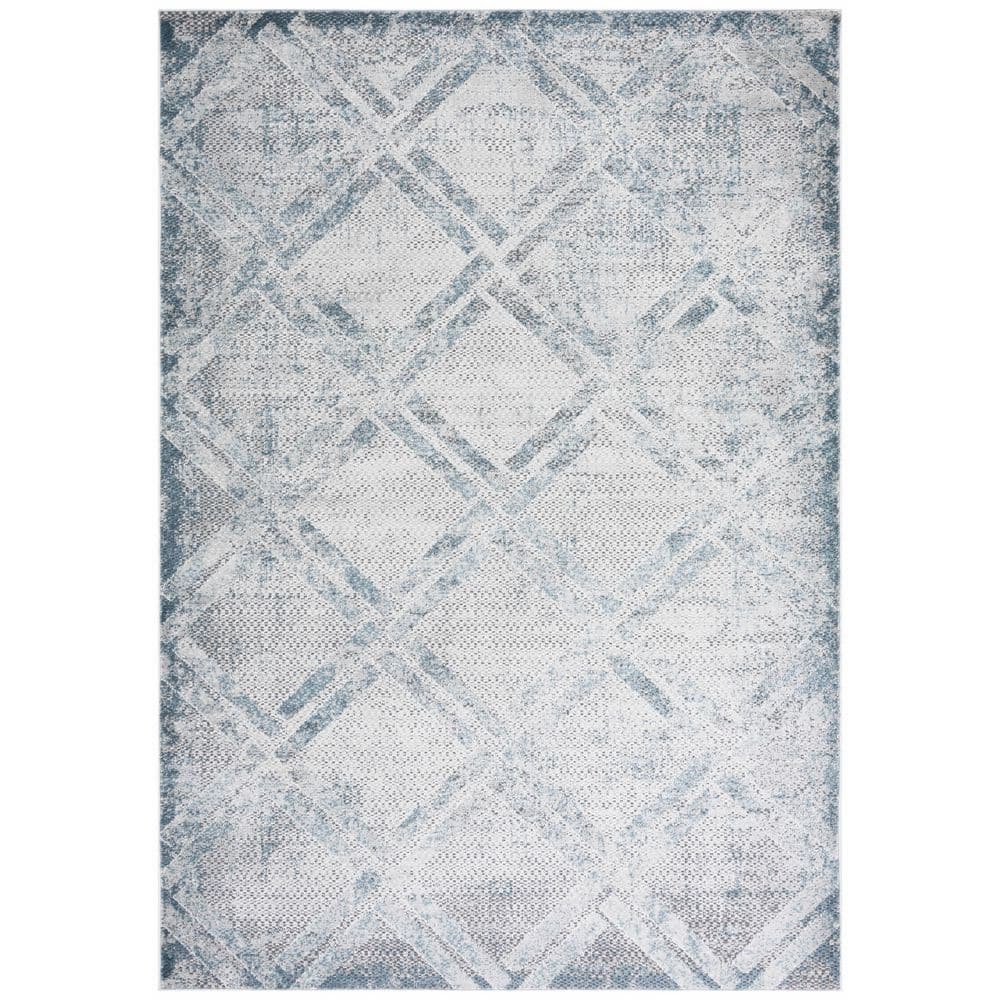 Vogue 8 ft. x 10 ft. Gray/Blue Diamond Trellis Area Rug price history on PriceWatchPro
