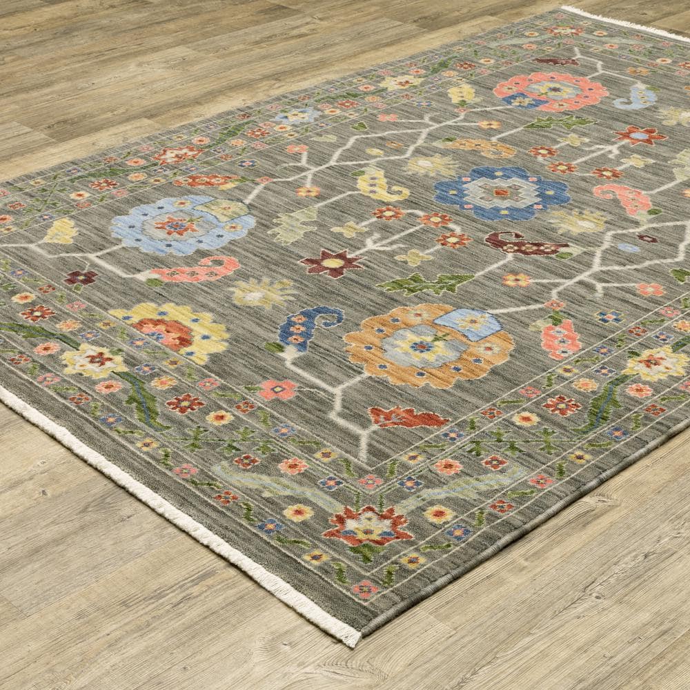 Lavista Gray/Multi-Colored 8 ft. x 11 ft. Persian Oriental Wool/Nylon Blend Indoor Area Rug price history on PriceWatchPro