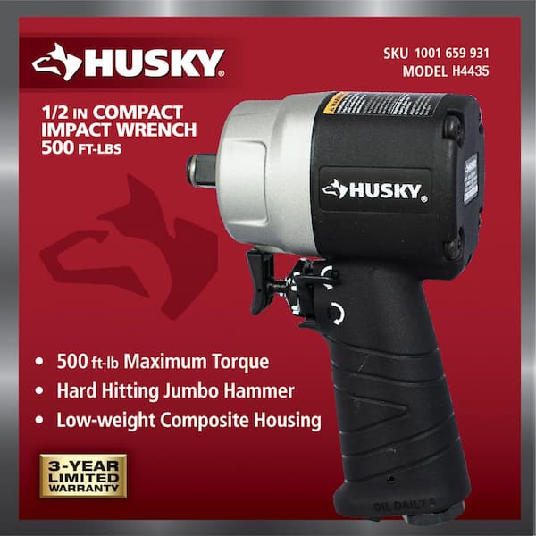 Husky 1/2 in. Compact Impact Wrench H4435 - The Home Depot