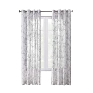 Liberty White Polyester Chiffon 52 in. W x 63 in. L Grommet Indoor Light Filtering Curtain (Single-Panel)