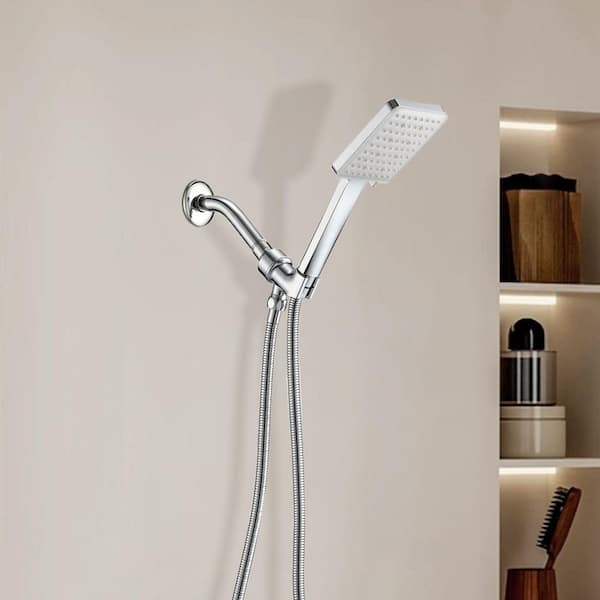 Satico 6-Spray Wall Mount Handheld Shower Head 1.8 GPM in Chrome