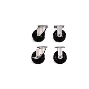 6 in. Casters Set (4-Piece) with Brakes