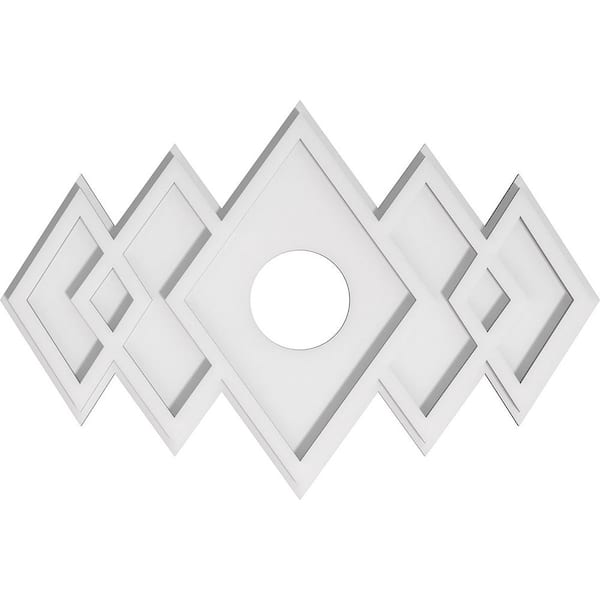 Ekena Millwork 24 in. W x 16 in. H x 4 in. ID x 1 in. P Zoe Architectural Grade PVC Contemporary Ceiling Medallion
