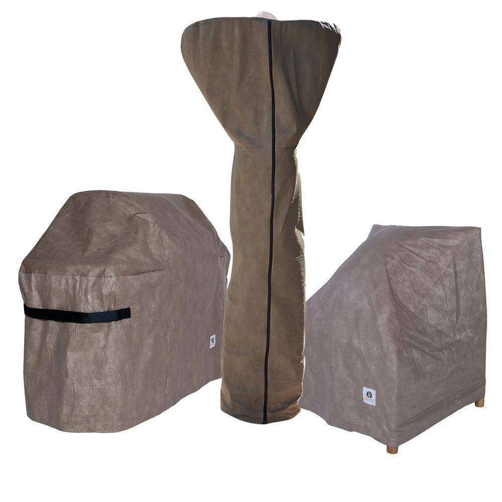 Elite Water-Resistant Beige Fabric Square Fire Pit Cover, 32 Inch