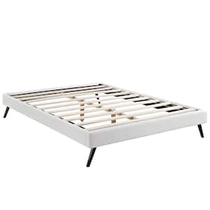 Loryn White Full Bed Frame with Round Splayed Legs