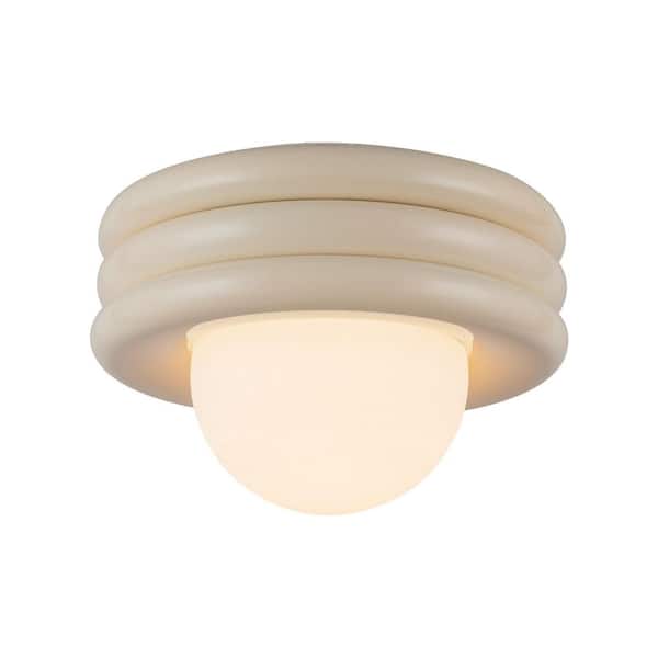 Harvey 12-in 1 Light 60-Watt Pearl White Semi-Flush Mount