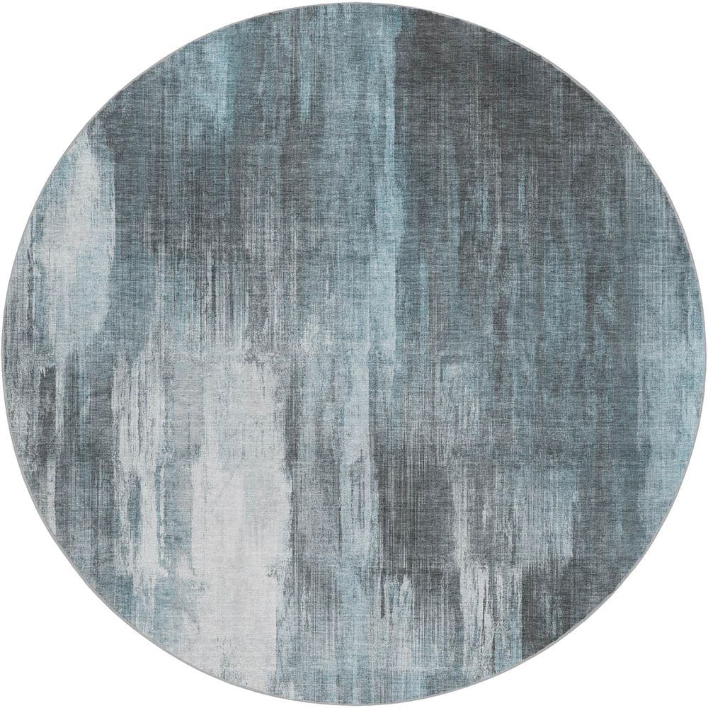Dream Shag Premium Machine Washable Abstract ADS567 Teal 8 ft. x 8 ft. Round Rug price history on PriceWatchPro