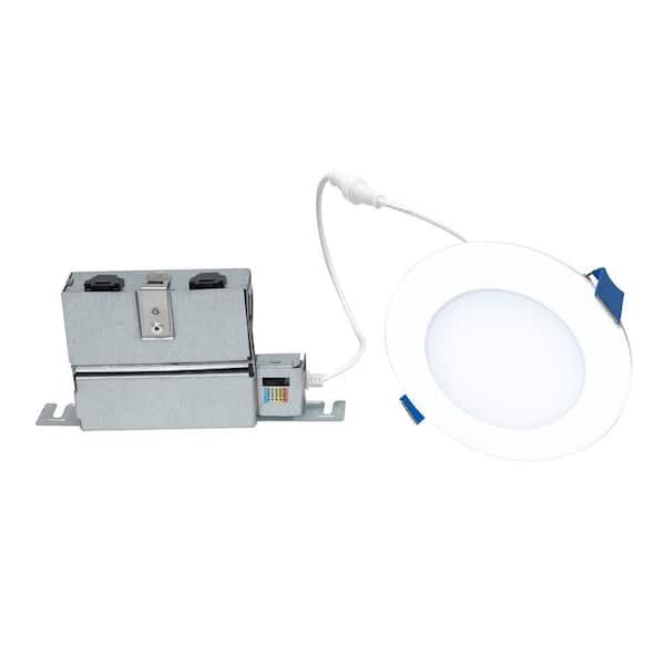 HLBPH 4 in. Selectable CCT New Construction Canless Recessed Downlight w/Remote Driver/Junction Box Integrated LED Kit