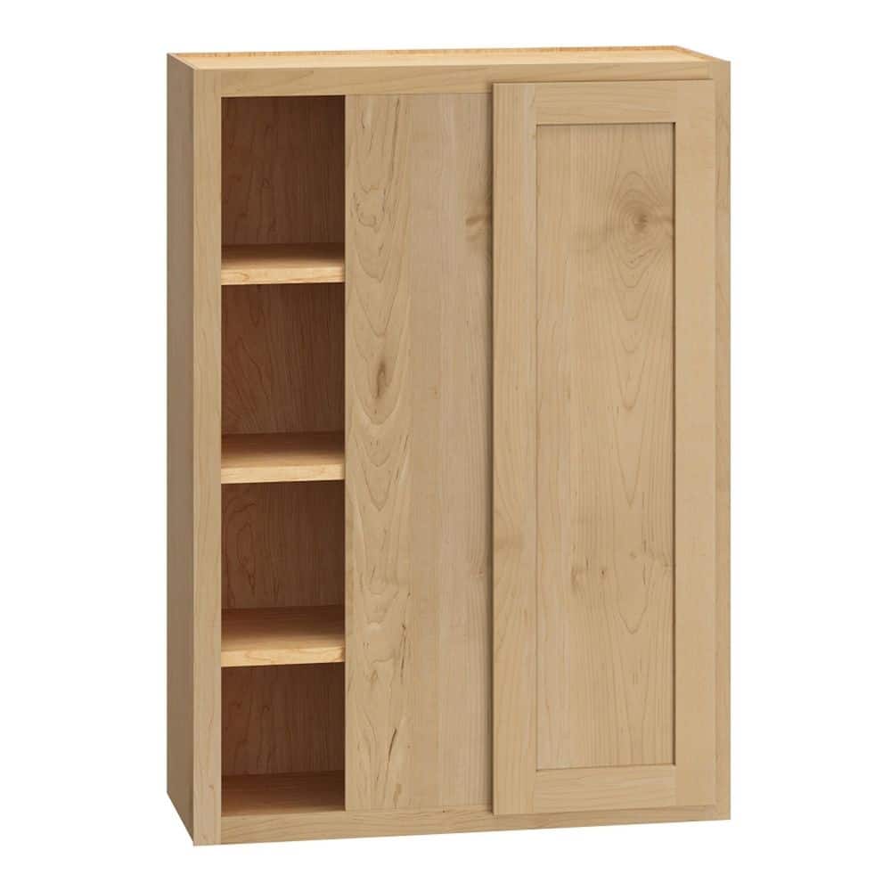 QuickShip Cottage 30 in. W x 12 in. D x 42 in. H Assembled Wall Corner Blind Kitchen Cabinet in Canopy Partial Overlay