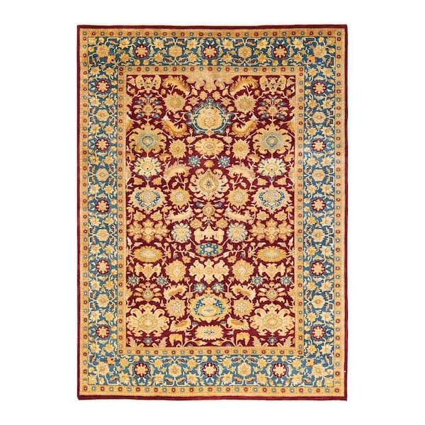 Mogul Purple 6 ft. x 9 ft. Oriental Wool Indoor Area Rug