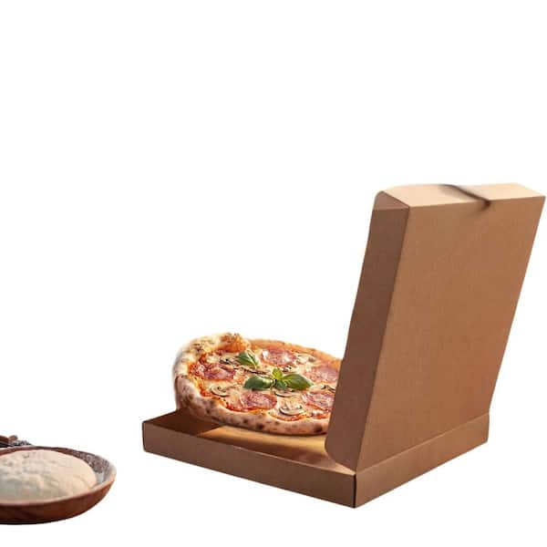 Wudkey 15-Pack 10 in. x 10 in. x 1.75 in. Pizza Boxes, Kraft