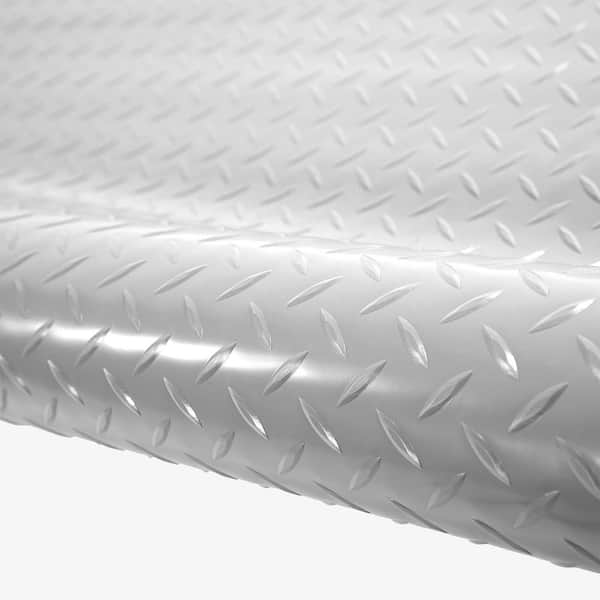 Nitro Diamond Garage Floor Roll, Stainless Steel, 7.5 ft. x 17 ft., 1 Roll Covers 127.5 sq ft – Polyvinyl Flooring Roll