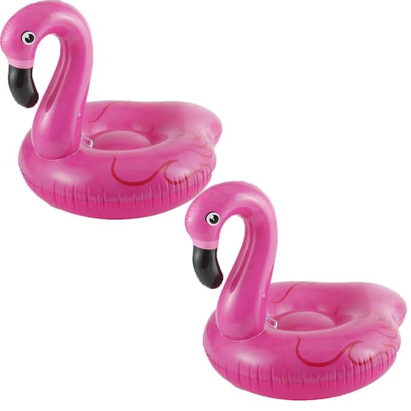Polygroup Pink Jumbo Inflatable Flamingo Ride-On Swimming Pool Raft (2 ...