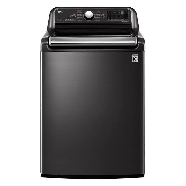 LG Electronics 5.5 cu. ft. Large Capacity Smart Top Load Washer with Impeller, NeveRust Drum, TurboWash3D, Steam in Black Steel