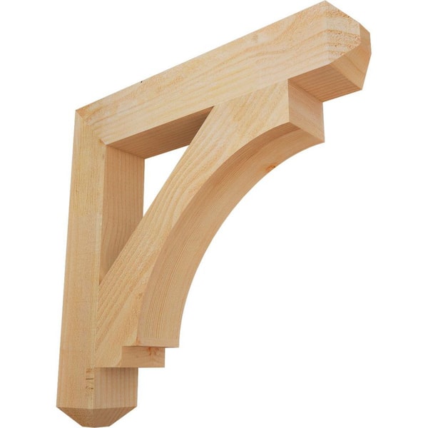 Ekena Millwork 4 in. x 24 in. x 24 in. Douglas Fir Imperial Craftsman Rough Sawn Bracket