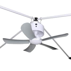31 in. W Outdoor White Rechargeable Ceiling Fan for Portable Canopies with Remote 6-Hour Run Time