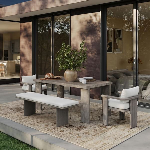 Lolita Faded Machine Washable Brown 7 ft. x 9 ft. Outdoor Area Rug