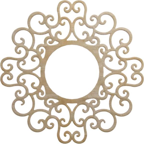 Ekena Millwork 26 in. x 10 in. x 0.375 in. Wood Medallion Moulding