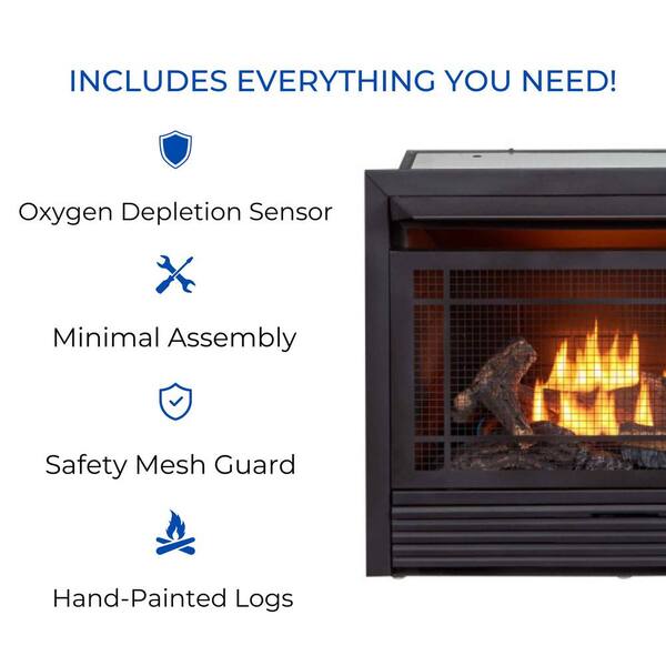Duluth Forge Dual Fuel Ventless GasFireplace Insert - 26,000 BTU, T-Stat  Control FDF300T 170121 - The Home Depot