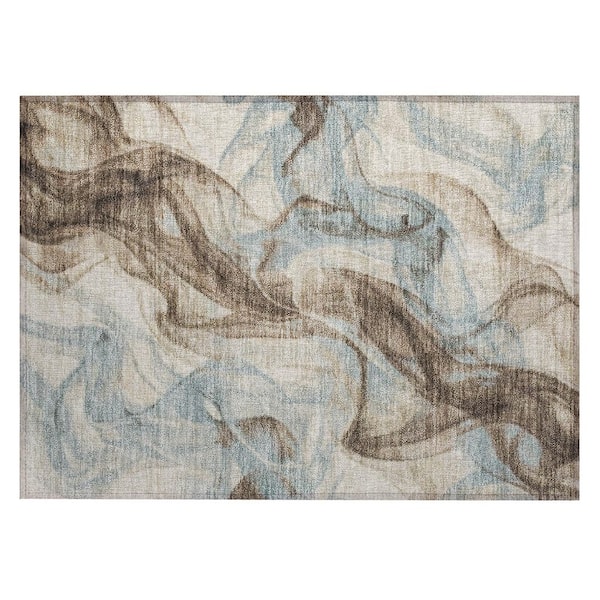 Chantille Machine Washable Indoor/Outdoor Abstract ACN2963 Denim 3 ft. x 4 ft. Area Rug