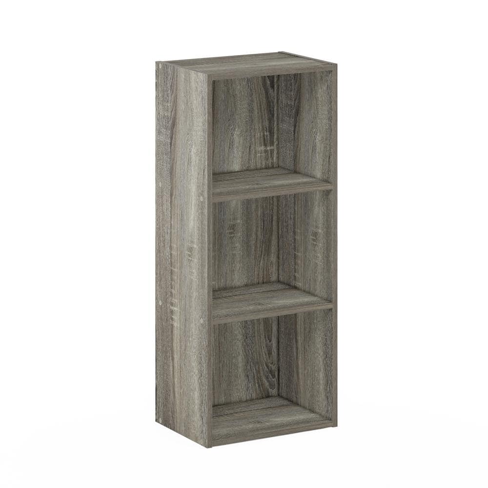 Tropika 31.49 in. Tall French Oak Wood 3-Shelf Standard Bookcase with Stora