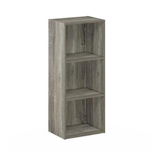 Tropika 31.49 in. French Oak Wood 3-Shelf Standard Bookcase with Storage