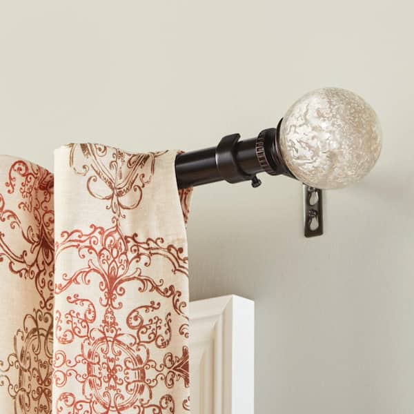 Oil-Rubbed Bronze Glass Sphere Curtain Rod Finial (Set of 2)
