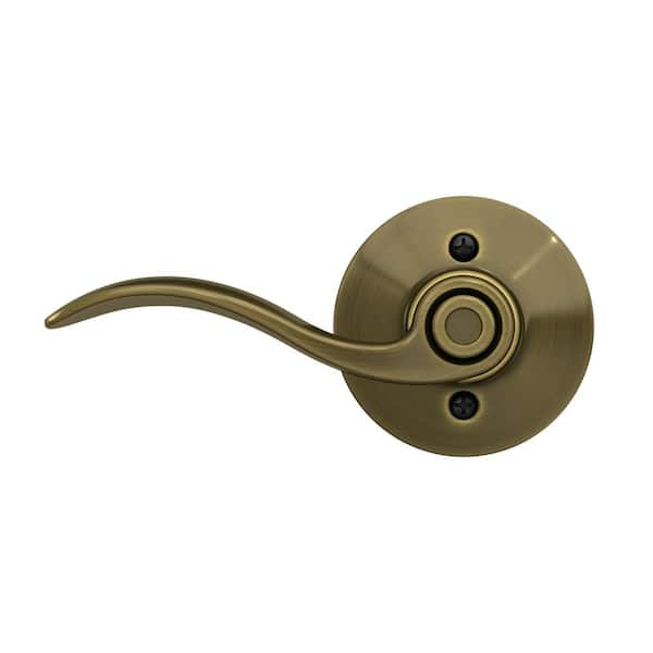 SCHLAGE Accent Lever with Camelot Trim Bed and Bath Lock in Satin Brass -  F40 ACC 608 CAM