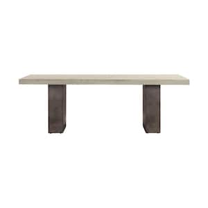Mariana 24 in. Silver Grey Oak Rectangle Concrete Coffee Table