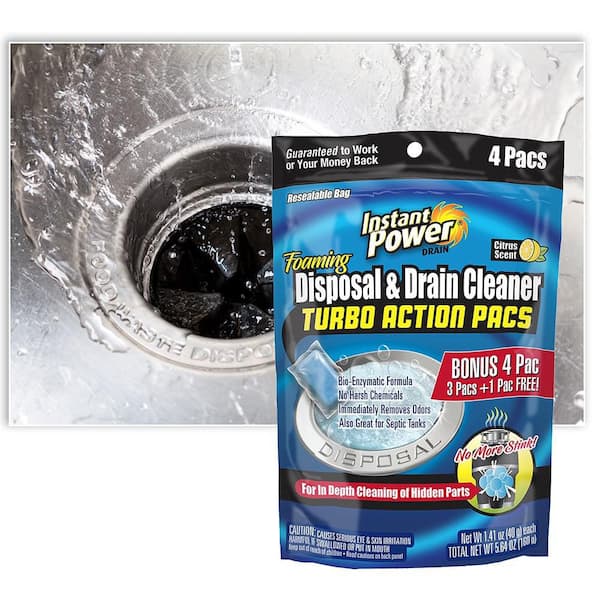 Instant Power Foaming Disposal and Drain Cleaner 4-Pack 1509 - The