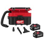 M18 FUEL PACKOUT 18-Volt Lithium-Ion Cordless 2.5 Gal. Wet/Dry Vacuum with (2) M18 HIGH OUTPUT 6.0 Ah Batteries